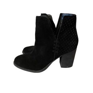 Steve Madden Shepp Booties Black Suede Leather Size 6.5